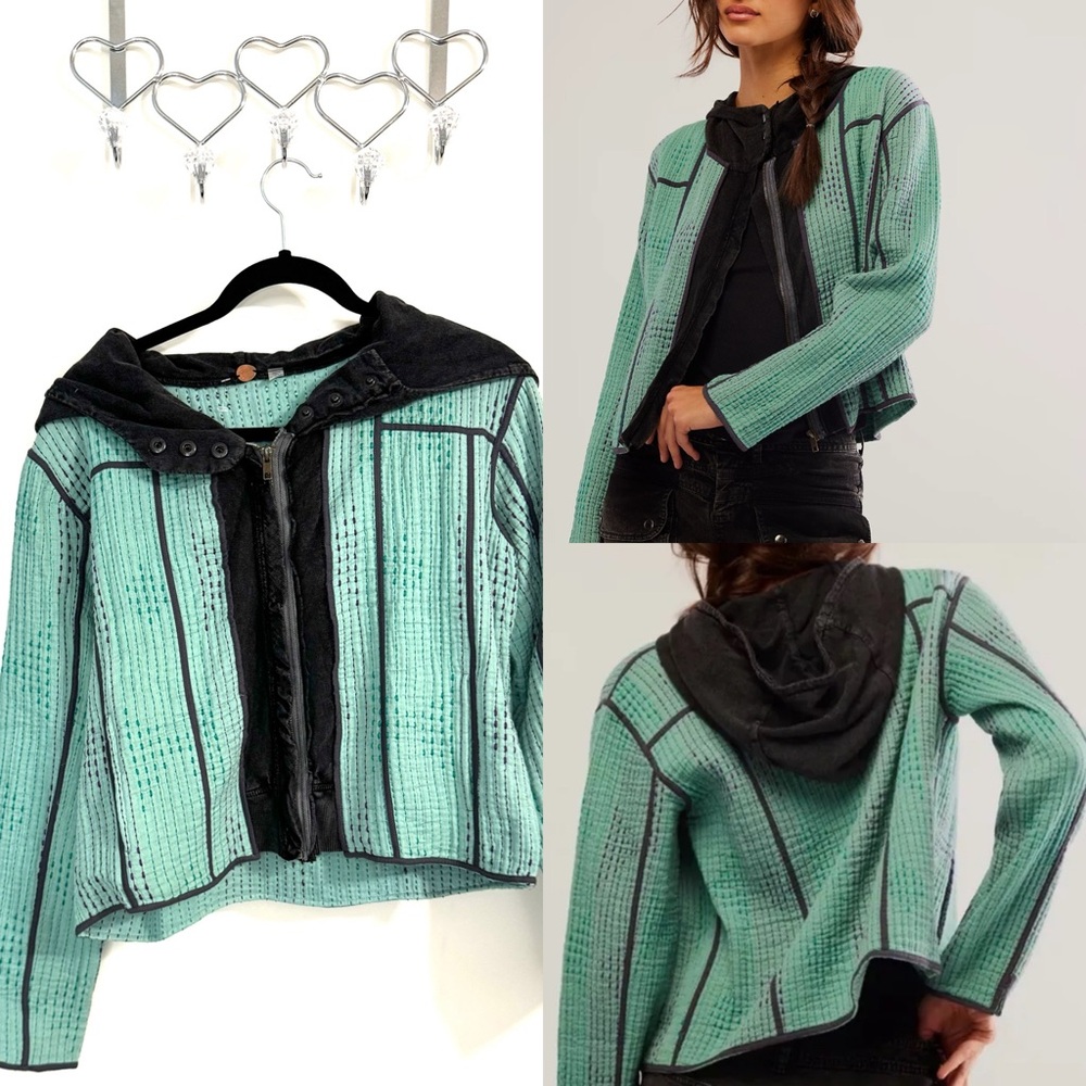 NWOT Free People One Tavi Quilted Hooded Jacket